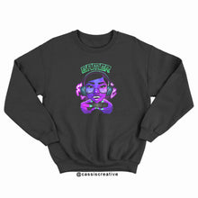 Load image into Gallery viewer, Gaming Gamer Girl Sweatshirt With Lady Wearing Headset Holding Controller Pad