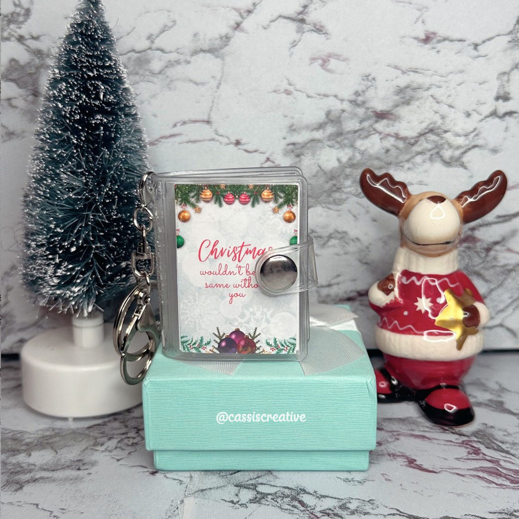 Christmas Wouldn't Be The Same Without You Mini Personalised Photo Album Keychain Keyring Affordable Photo Gift In UK Birmingham