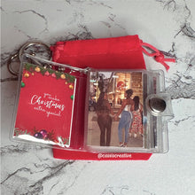 Load image into Gallery viewer, You Make Christmas Extra Special Mini Personalised Photo Album Keychain Keyring Affordable Photo Gift In UK Birmingham