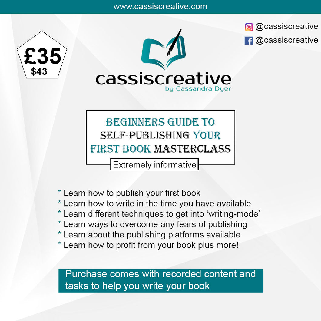 Self-publishing Masterclass Course for beginners