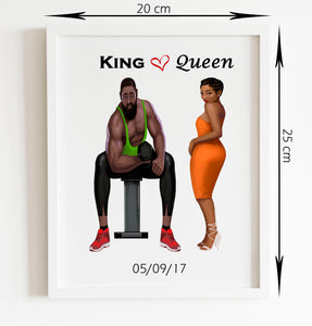King and Queen Personalised Custom Frame