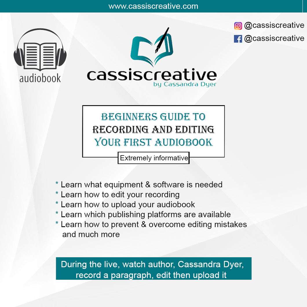Record Your First Audiobook Masterclass For Authors