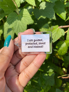 I am guided, protected, loved and blessed Keyring Keychain
