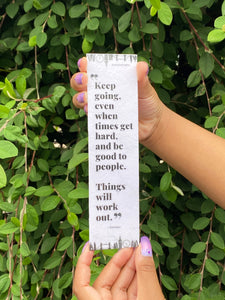 Keep Going Inspirational & Motivational Positive Bookmark Handmade For Men, Women & Teens