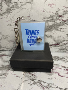 9 Things I Love About You Mini Photo Album Book Keychain Keyring