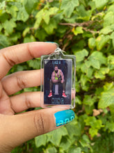 Load image into Gallery viewer, I Am A King Keyring Keychain Gift For Black Men Black King Male Man Neon Blue