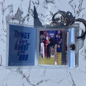 9 Things I Love About You Dad Mini Photo Album Keychain Keyring