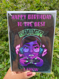 Happy Birthday To The Best Gamer I Know Greeting Card For Girls And Women