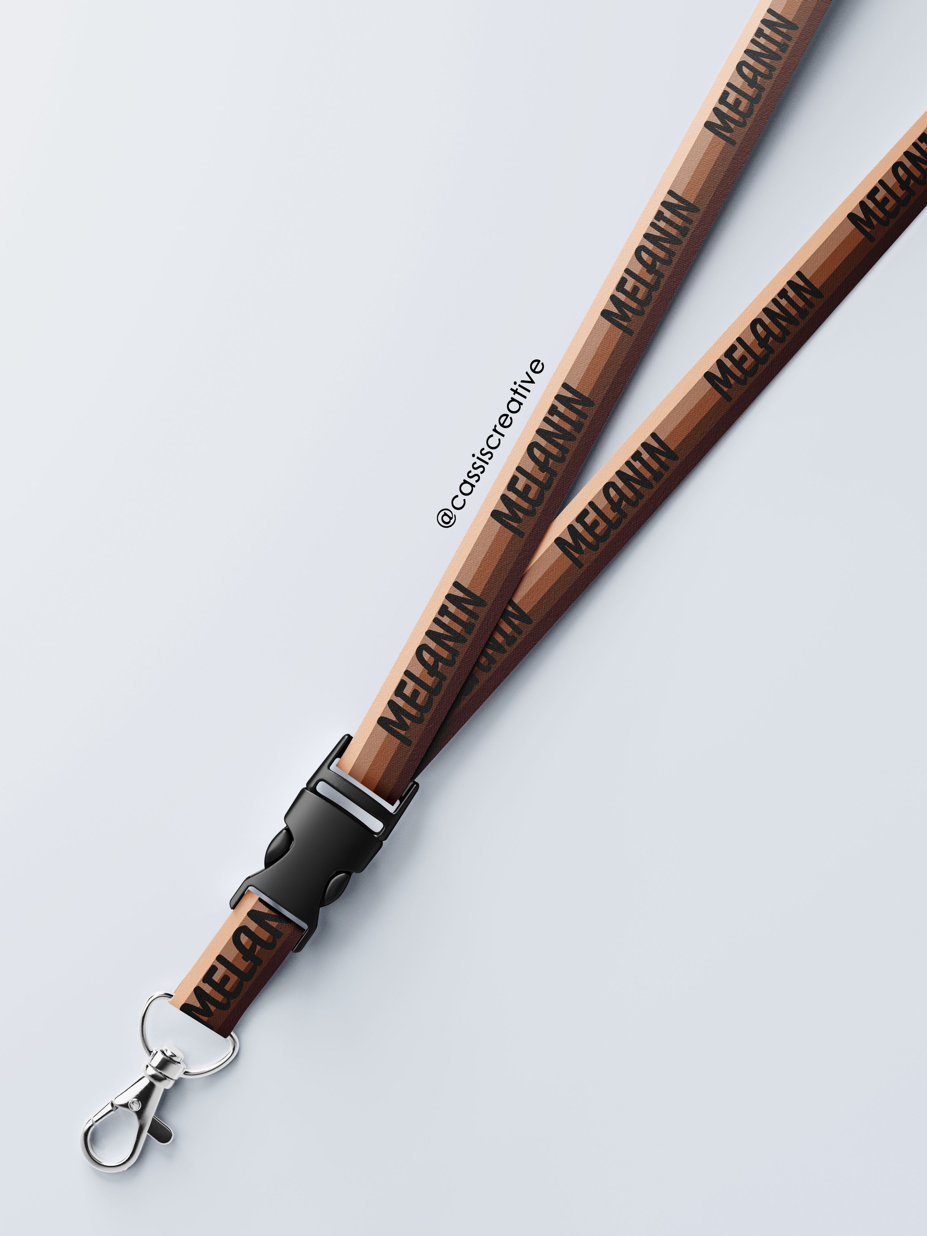 Black Rainbow Melanin Lanyard With Safety Releases Double Sided