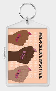 Black Lives Matter Keyring Keychain For Queens, Women. #BLMS Fists Symbol